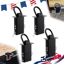 Heavy Duty Trailer Adjustable Stake Pocket D Ring 4 Pack 12,000LBS - Fits 2x4