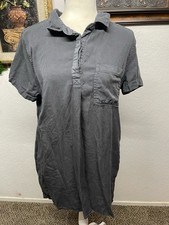 GAP Women’s Large Dark Gray/Black Lyocell Short Sleeve Polo Shirt Dress, Used