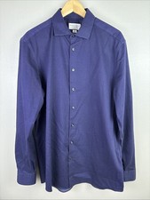 Charles Tyrwhitt Men  s Slim Fit Non-Iron Button Up Shirt Size XL Blue England