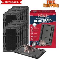 Glue Mouse Traps Indoor 12 Pack Sticky Mousetraps Non Toxic Pest Control