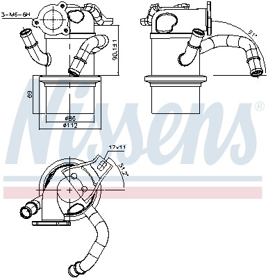 NISSENS-OE 989315 Kühler, Abgasrückführung für AUDI,SEAT,SKODA,VW