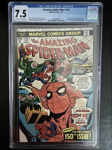 🔥CGC 7.5 OW/W pages - AMAZING SPIDER-MAN #150 - MARVEL 1975🔥