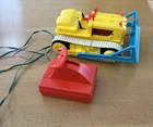 Vintage Wired Remote Control Battery Operated Track BULL DOZER - Marx ? Ideal?