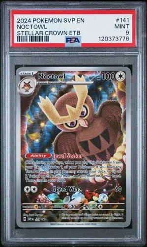 2024 Pokemon Noctowl #141 - ETB Black Star Promo SVP Illustration Rare IR PSA 9