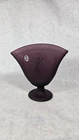 Fenton Purple Satin Raised Dancing Lady Fan Vase Fenton's Collectible 2007 NICE