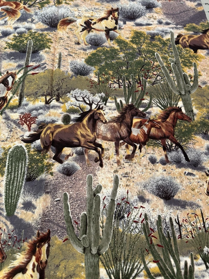 Telas Windham pintadas caballos del desierto 3/4 años acolchado costura #3387 Foto 4 de 4
