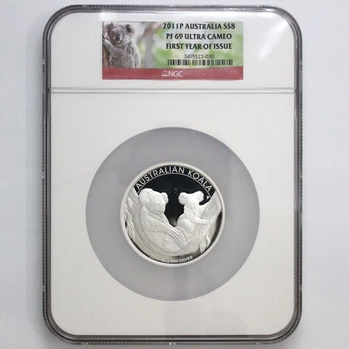 NGC PF69UC Australia 2011-P Koala 5oz Proof Silver Coin First Year of Issue