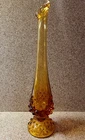 Vintage Fenton Amber Hobnail Art Glass Single Bud Vase 10.5" Tall