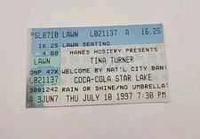 Tina Turner Concert Ticket July 10 1997 Coca-Cola Star Lake Pittsburgh Pa