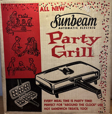 Vintage Sunbeam Party Grill Tested And Works Hot Sandwiches And More In Box Vintage Sunbeam Party Grill Tested And Works Hot Sandwiches And More In Box