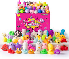 120 Pcs Bulk Mochi Squishy Toys for Kids, Kawaii Animal Stress Relief Toys, Mini