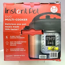 Olla múltiple Instant Duo Plus 6 cuartos de galón; 7 en 1, acero inoxidable/negro