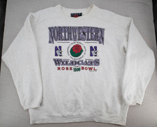 Vintage Northwestern Sweatshirt Mens XL 90s Wildcats Rose Bowl 1996 USA Rare
