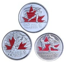 Canada 2009 25-Cent 2010 Vancouver Olympic Quarters 3 Colored Coins Set BU