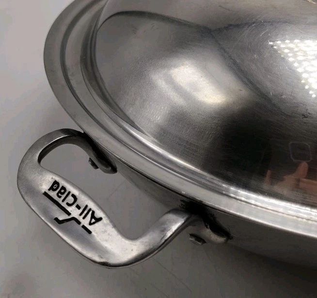 All-Clad 12 inch Wok with Domed Lid Stir Fry Chef's Pan Stainless Steel 2 Handle - Image 3 of 4