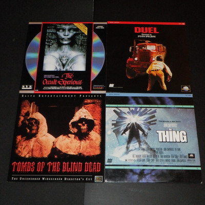HORROR Laser Disc LOT x4 The Thing DUEL Tombs Of Blind Dead Occult Exp VG+