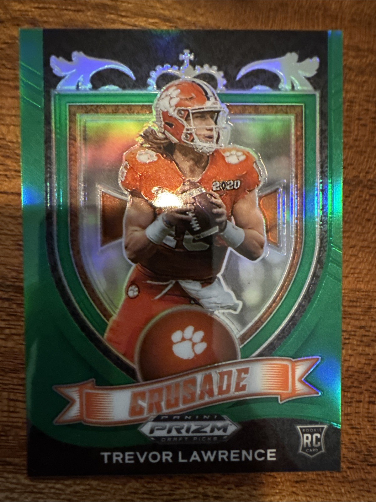 2021 Panini Prizm Draft Picks - Crusade Trevor Lawrence #161 Green Prizm (RC)