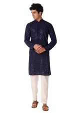 Lookmark Present Men'S Pure Rayon Chikankari Sequins Kurta Men'S Chikankari ...