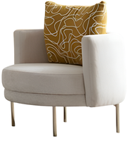 Eleganter WeißEr Sessel Hochwertiger Textilsessel Edle MetallfüßE