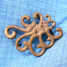 Hippie Abstract Belt Buckle Coastal Boho Hippy Solid Brass Vtg 60s 70s  .GMP928
