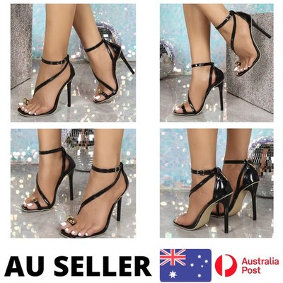 Stiletto Heels Black Party Heels Wedding Heels Sandals Court Shoes - AU Stock