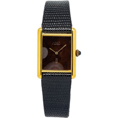 Cartier ヴィンテージ 時計 925 Cartier Tank Vintage 925 Gold Plated Manual Winding Wood Dial