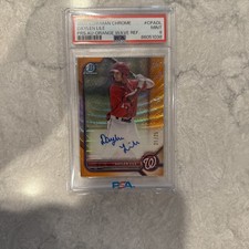 DAYLEN LILE 2022 BOWMAN CHROME RC ORANGE WAVE REFRACTOR AUTO #21/25 PSA 9 MINT