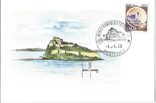 ITALIA 1983 CARTOLINA CASTELLO ARAGONESE n°107/124 annullo ISCHIA