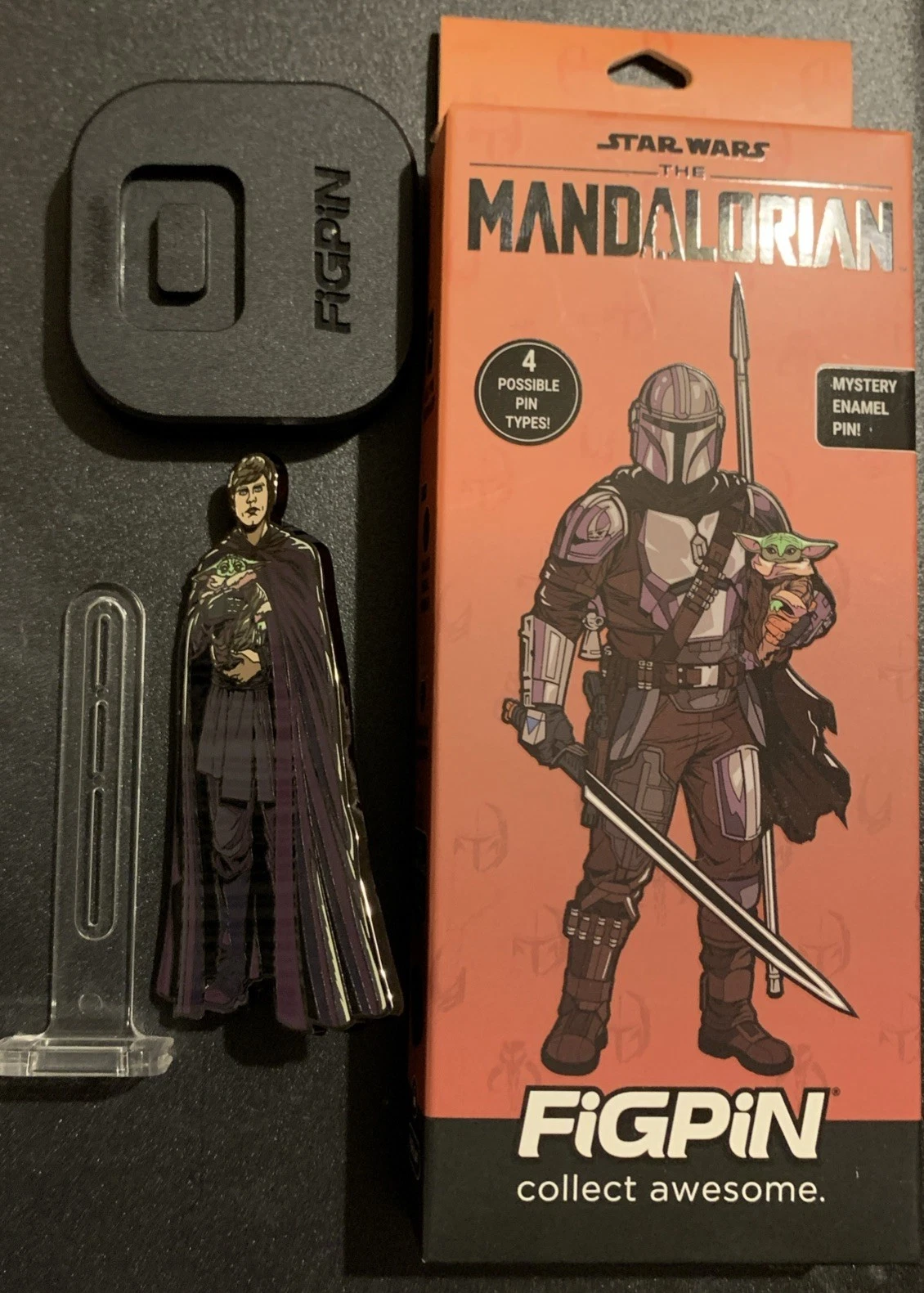 FIGPIN Quest Mandalorian Luke Skywalker Grogu Super RARE 3 Figpin Pin Star Wars