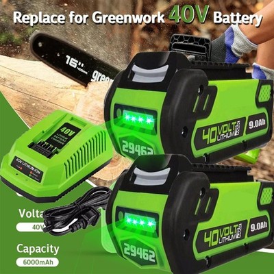 40V Battery or Charger BAF724 For Greenworks 40 Volt Li-Ion G-MAX 29462 29472