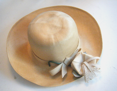 Pretty Vintage 60s Adolfo II Fine Straw Brim Hat with Ribbon  display picture 3
