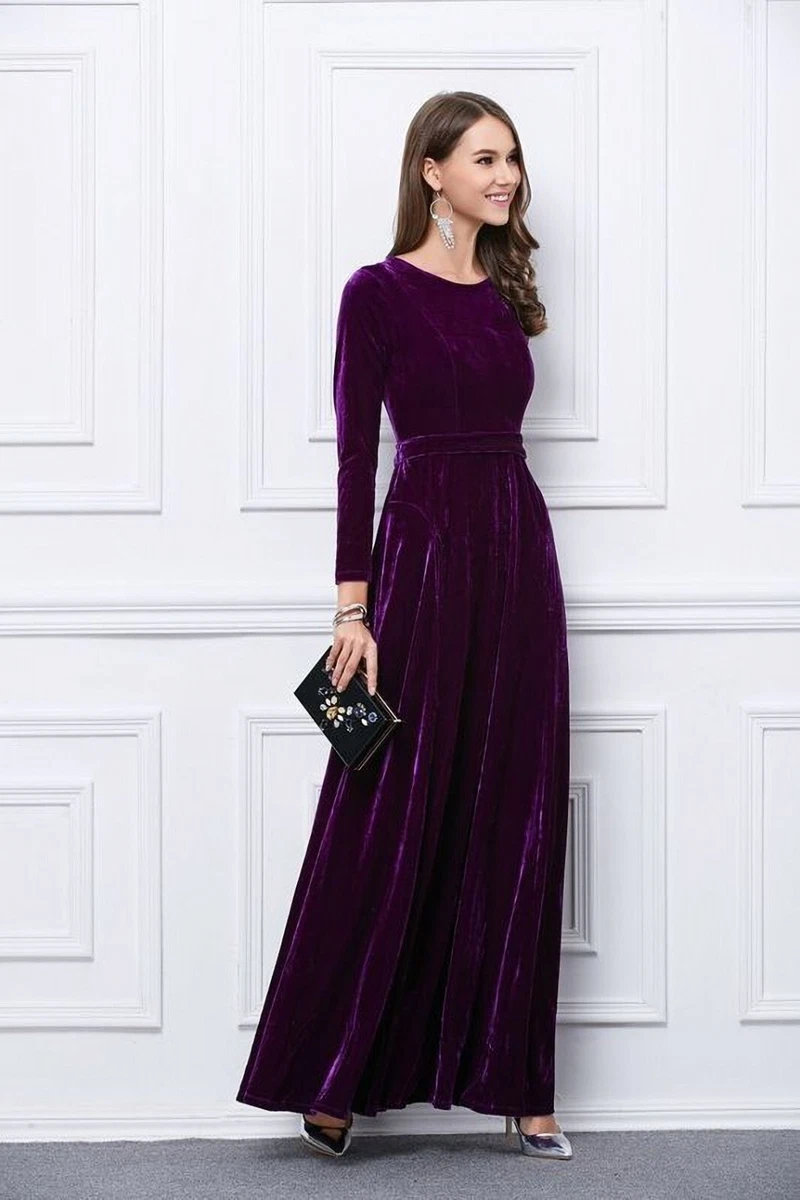 velvet maxi dress