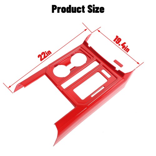 Panel de cambio de marchas de consola portavasos cubierta marco de ajuste para Ford F150 2015-2020 rojo - Imagen 7 de 8