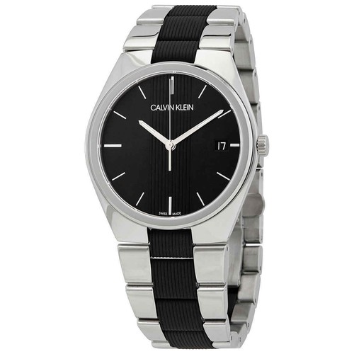 Calvin Klein contra Cuarzo Esfera Negra para Hombre Reloj K9E211B1 | eBay