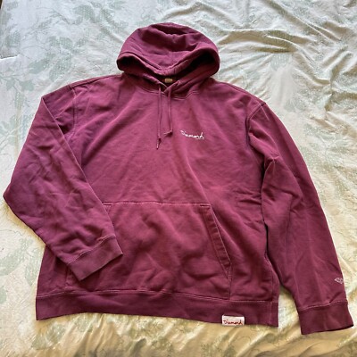 Diamond Supply L Skateboard Faded Burgundy Maroon Hoodie