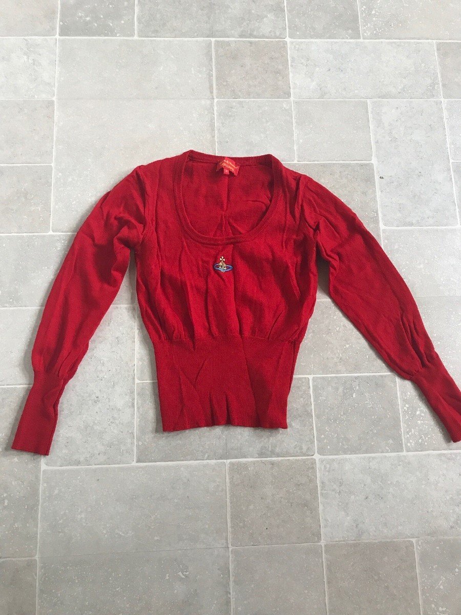 RARE Vintage 90's Vivienne Westwood Wool Scoop Neck Orb Top
