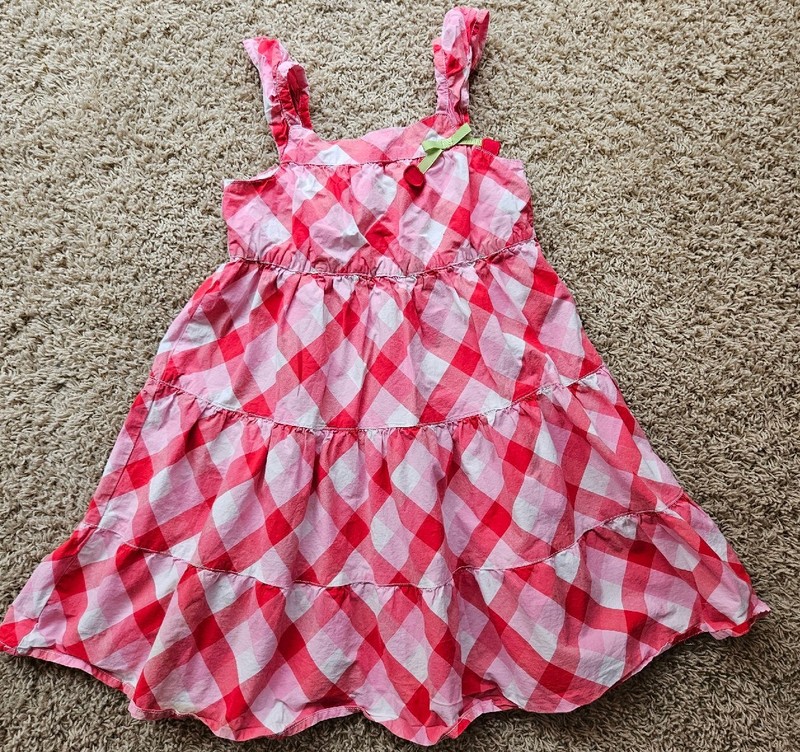 Girls Gymboree Size 7 Red And Pink Cherry Dress