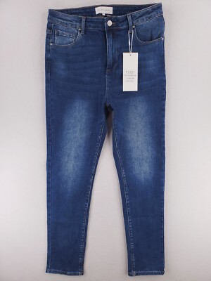 Risen Jeans Womens 32 High Rise Skinny Stretch Denim Pants Medium Wash NWT