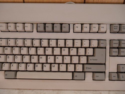 Vintage Philips P2813 Computer Keyboard Beige Wired Large Bus Cable - Photo 3/7