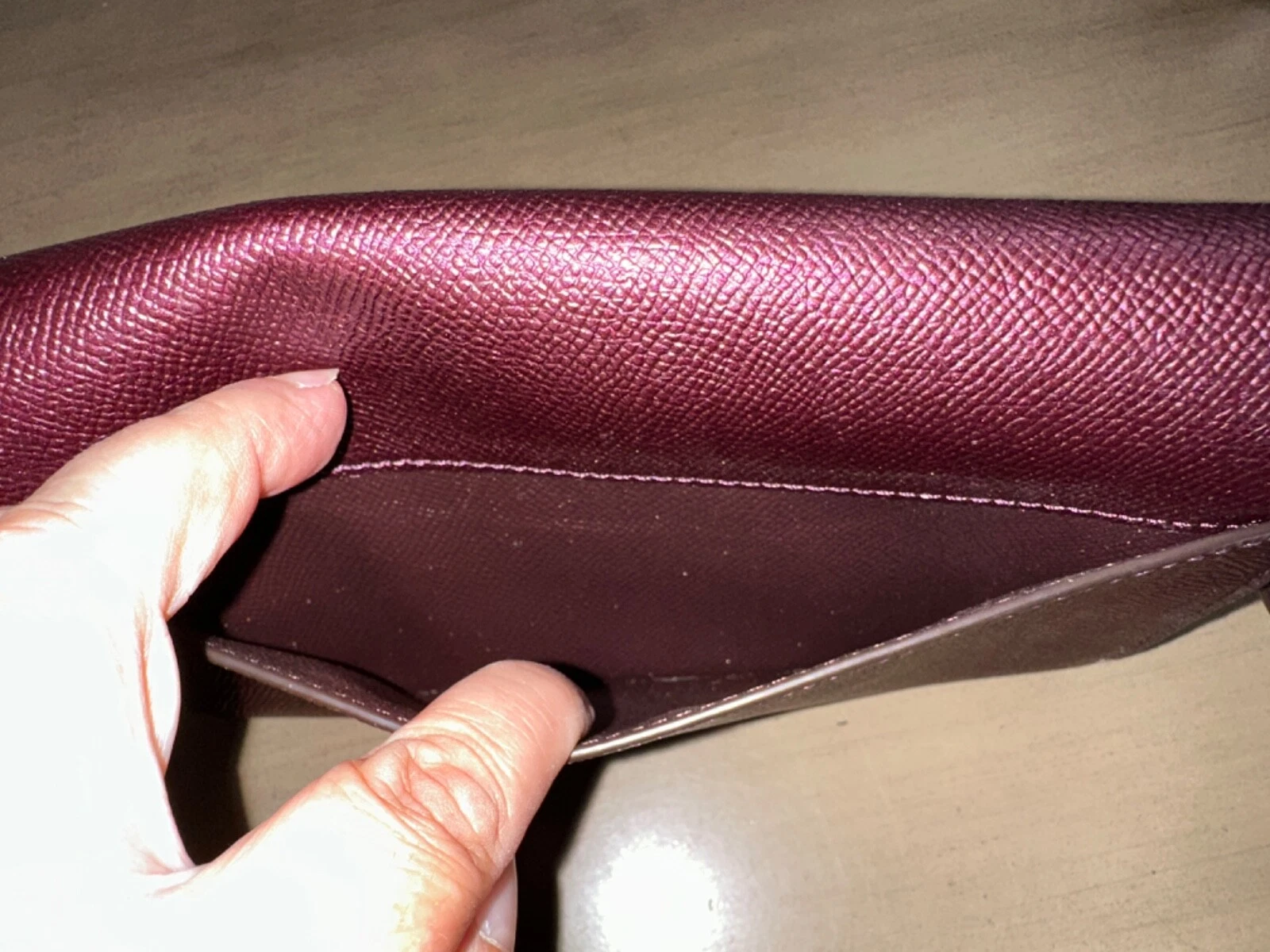 COACH Crossgrain Pelle Catena Tracolla Pochette Polso Met. Lampone F22828