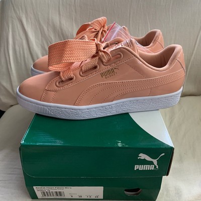 puma basket heart peach