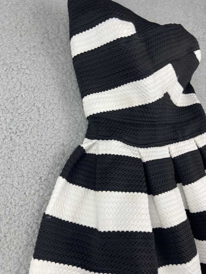 Vestido River Island Mujer US 4 UK 8 Sin Tirantes Formal Negro Blanco Viaje Crucero Foto 3 de 4