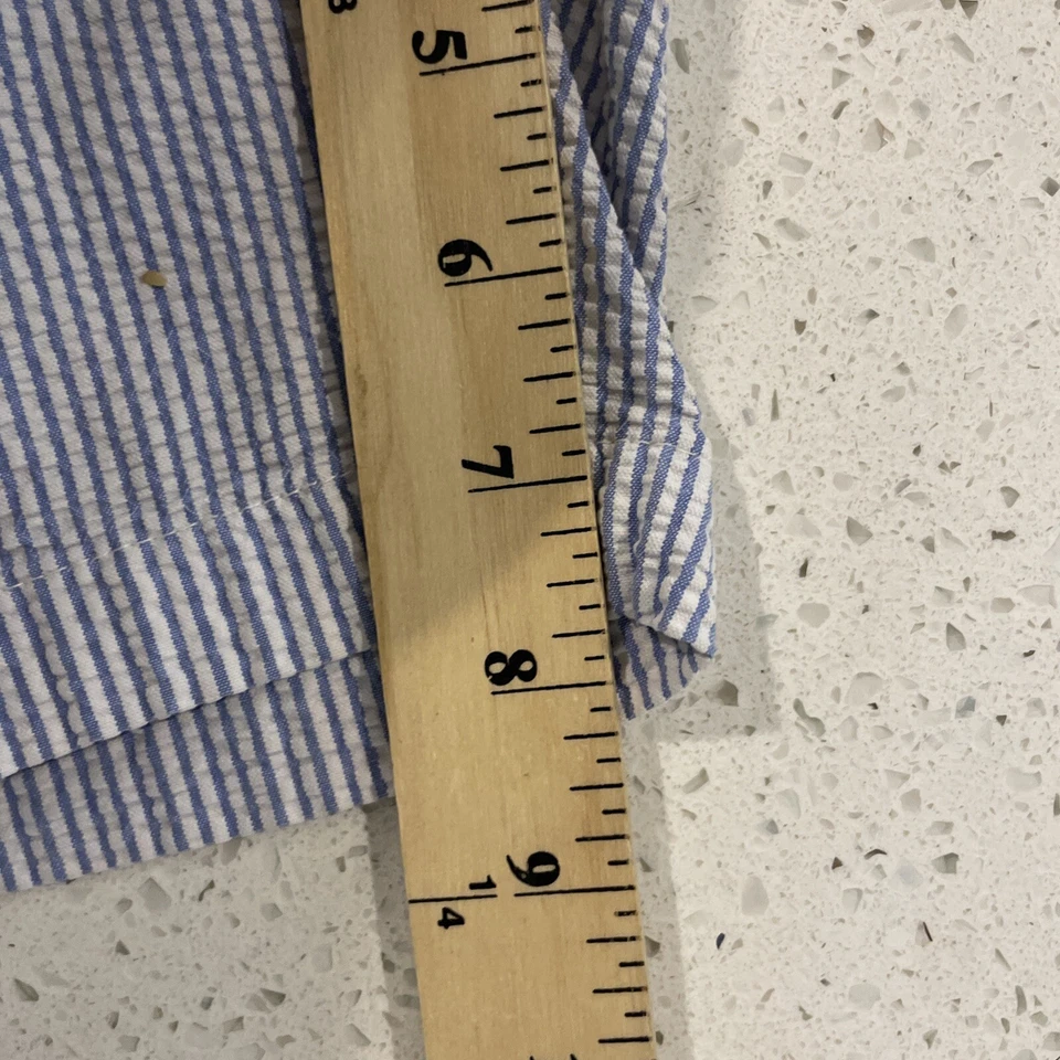 Pantalones Cortos Peter Millar Seersucker Azul Blanco Rayas 33 Para Hombres Golf Informal Algodón Foto 4 de 4