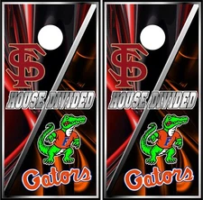 florida state & florida gators divided 0231 cornhole board vinyl wraps