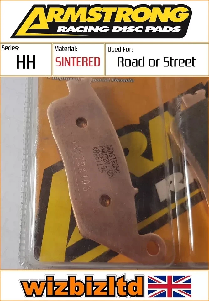 Pastillas de freno delanteras Armstrong caja abierta Daelim Roadwin R 125 Fi 2008-2014 Foto 3 de 4