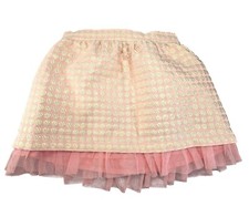 Gold Pink Metallic Toddler Skirt Polka Dot Tulle Layer Elastic Waist 3T JJ3928