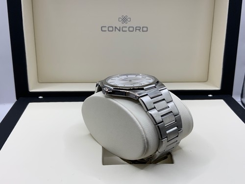 CONCORD MARINER SILVER & WHITE GUILLOCHE ARABIC DIAL 40MM SWISS QUARZUHR - Bild 7 von 15