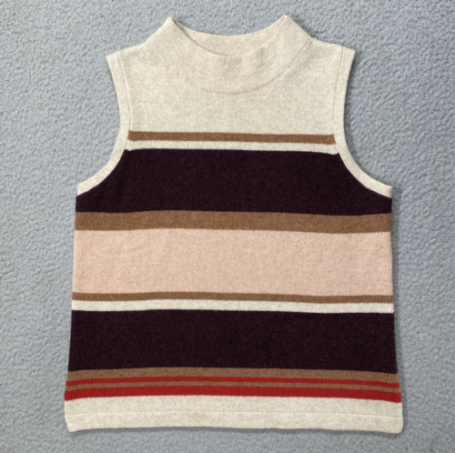 Margaret O’leary Knit Merino Wool Blend Cowl Neck Top Sleeveless Mock Neck Tank - Picture 1 of 9