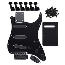 Set of 9 Pieces SSS Electric Guitar Metal Accessories Kits Black for FD St Sq