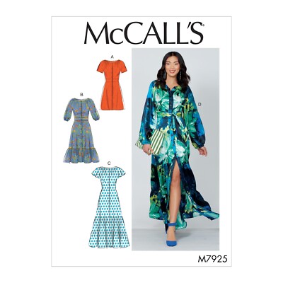 out-of-print:  McCALL`s pattern M7925,  4 Kleider,  sizes 6 - 14, Gr.  32 - 40